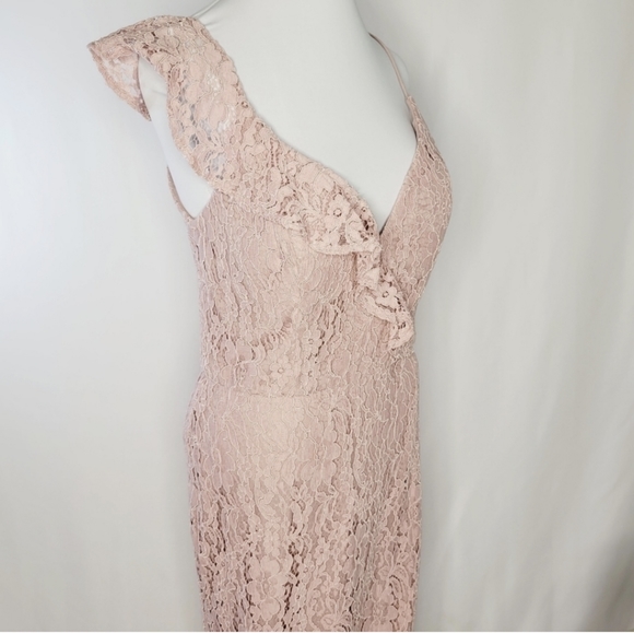 Hayley Paige Occasions Style 52200 Bridesmaids Dress Dusty Rose A-Line Size 14 - Picture 3 of 11